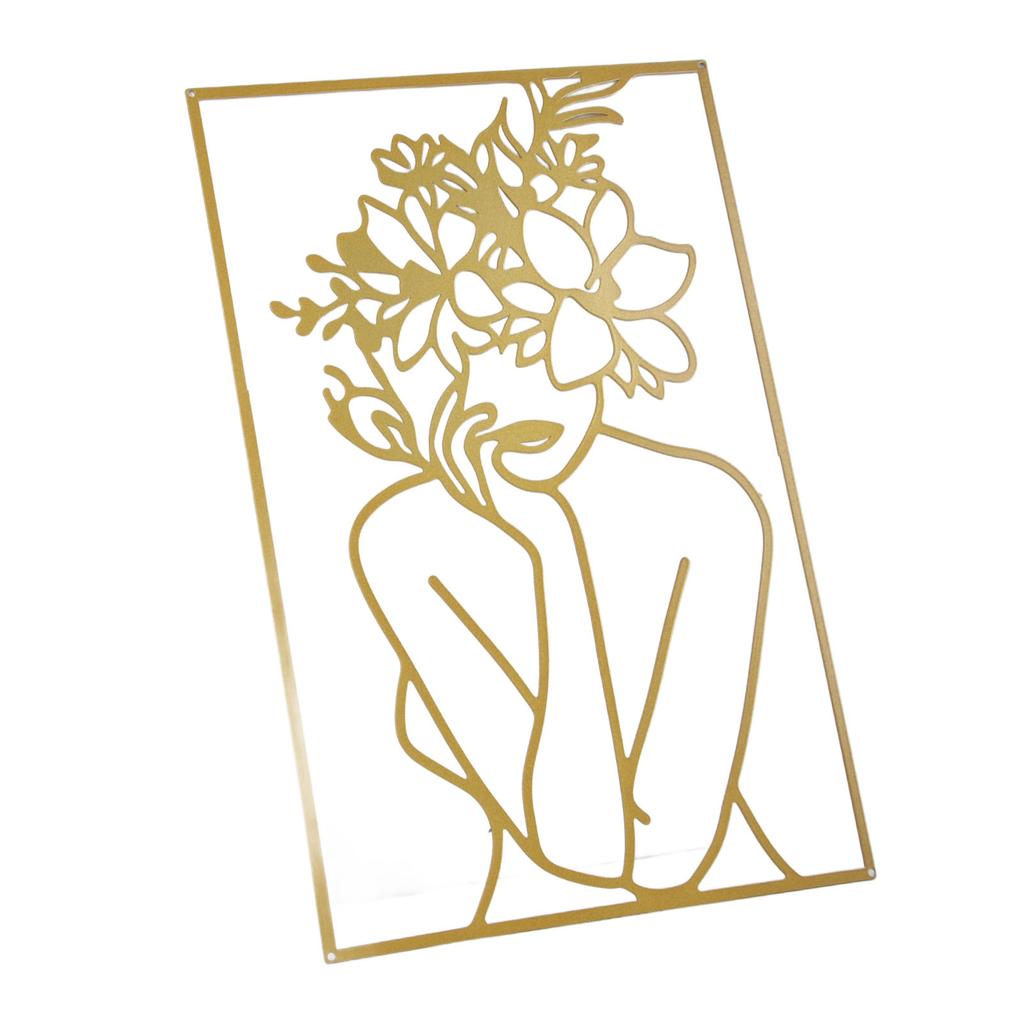 Single Line Art Wall Decor Iron Minimalist Female Line Drawing Home Hanging Wall Decor for Bedroom