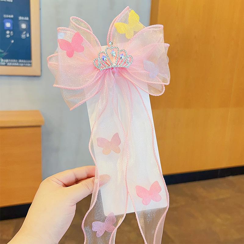 Rainbow Bow Braided Hair Clip for Girls - Cute Hair Accessory with Ribbon Hairpin