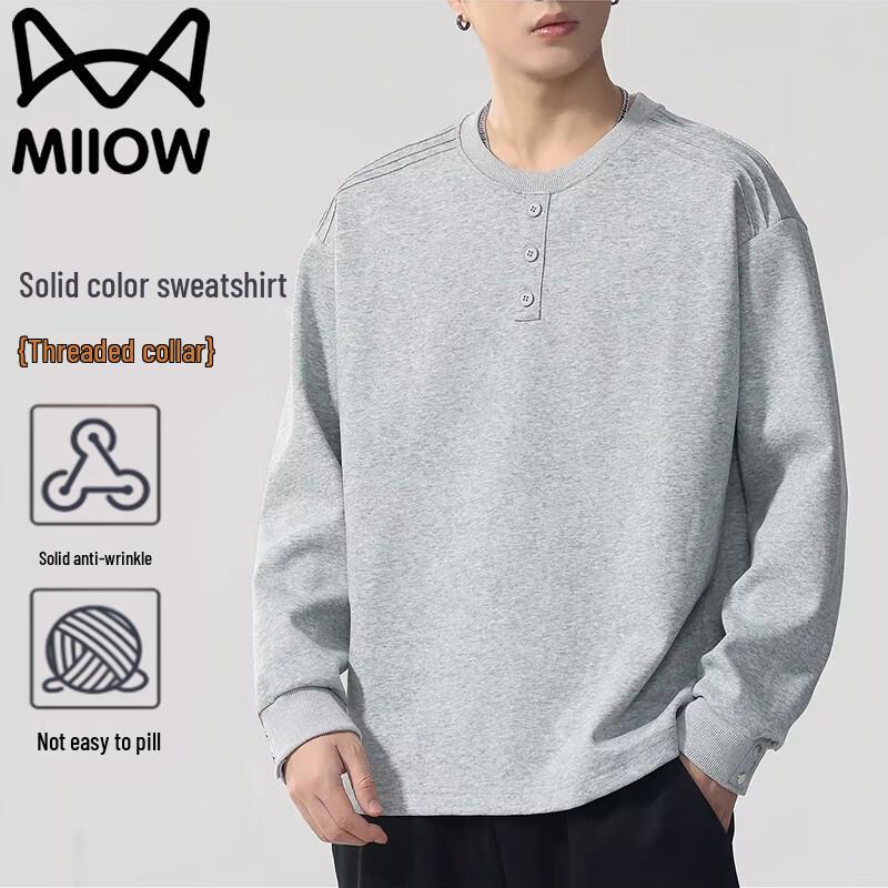 Maoren Men's Casual Round Neck Long Sleeve Pullover Top