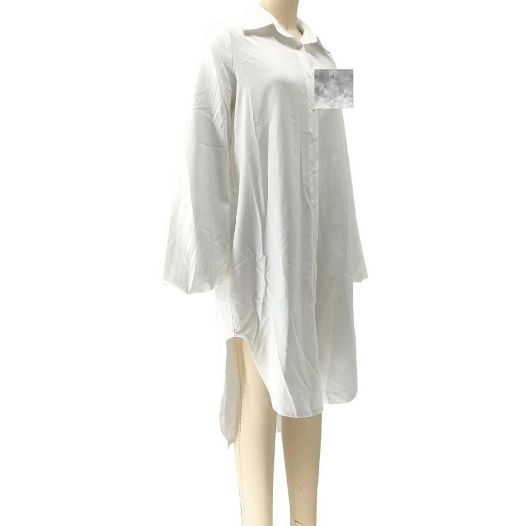 Women's Long Sleeve Slimming Slit Shirt Dress - Autumn/Winter European & American Mid-length Style (M3108L)