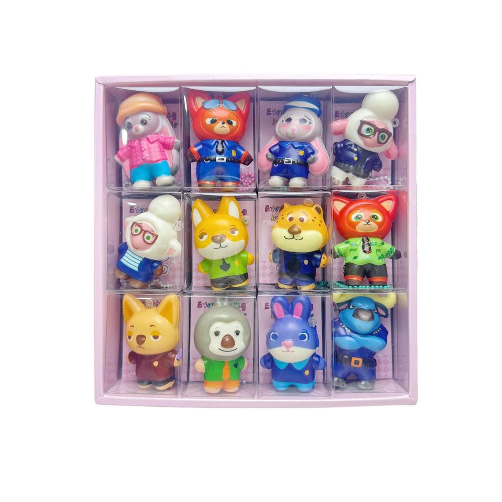 24pc Animal Officer Slow- Squeezable Pendant, A Slow- Stress Reliever