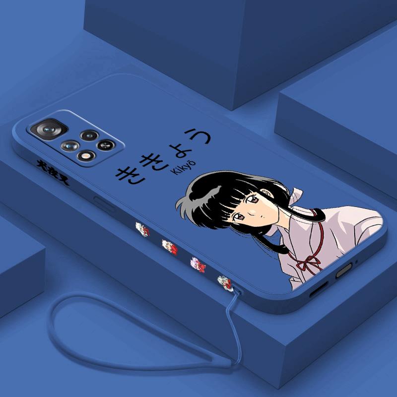 

Inuyasha аниме милый для Xiaomi Redmi Note 12 11T 11S 11E 10S 10T 10 9S 9T 8 Pro Plus Lite жидкий левый чехол для телефона с веревкой Redmi Note 10
