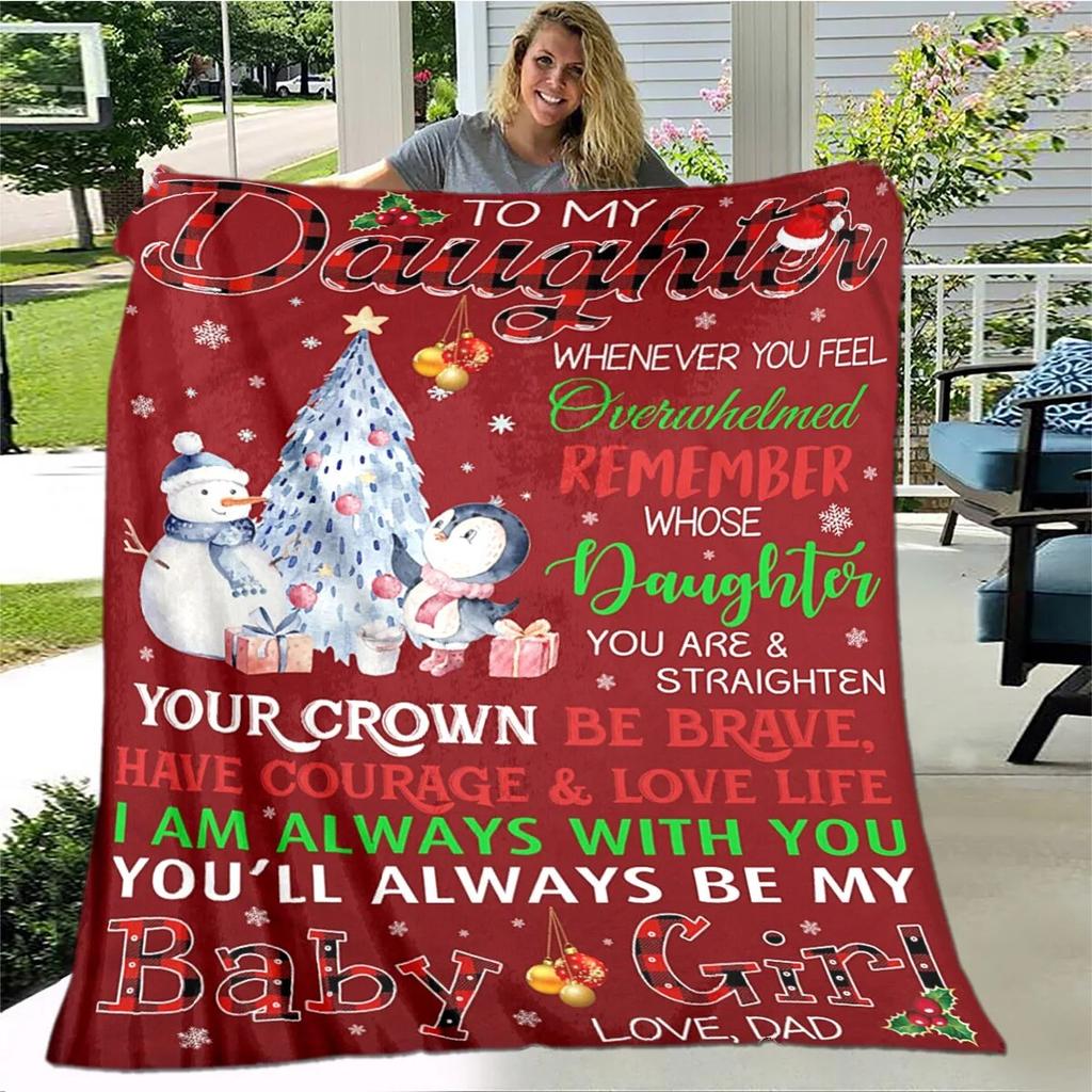 Personalisierte Sherpa-Decke für meine Tochter, bedruckt mit Löwe, Wolf und Drache, Geschenk von Mama, Papa, Sofabettdecke, weiche Picknickdecke