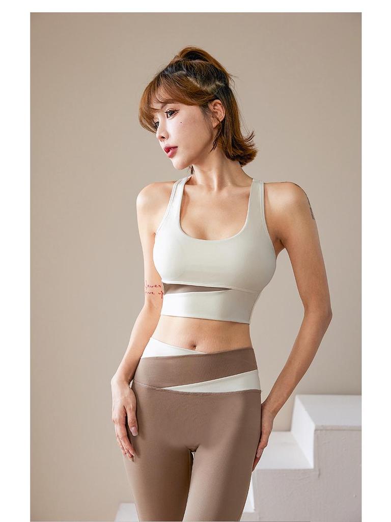 Dámská podzimní jógová souprava: Profesionální nárazuvzdorná sportovní podprsenka a vesta pro fitness a běh