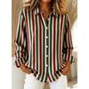 Blusa de Mujer con Estampado Geométrico Primavera Otoño Femme Dama de Oficina Camisas con Botones Cuello Cutaway