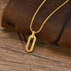 Men Geometric Necklaces, Waterproof Stainless Steel Hollow Pin Shaped Pendant with Box Chain Collar, Gifts for Him Jewelry