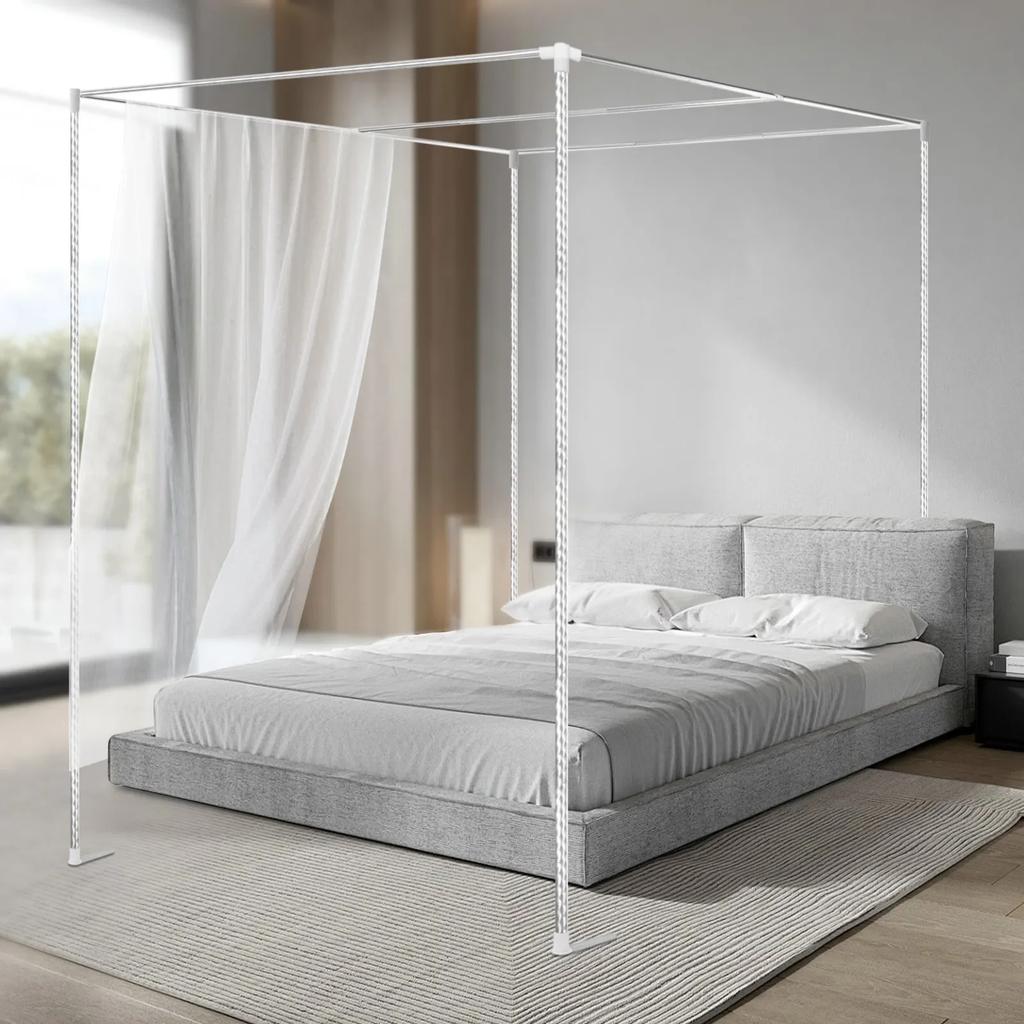 4 Corner Bedding Canopy Frame Post,Metal Bed Four Corner Bed Mosquito Netting Bracket Fit for Twin/Queen/California King/King