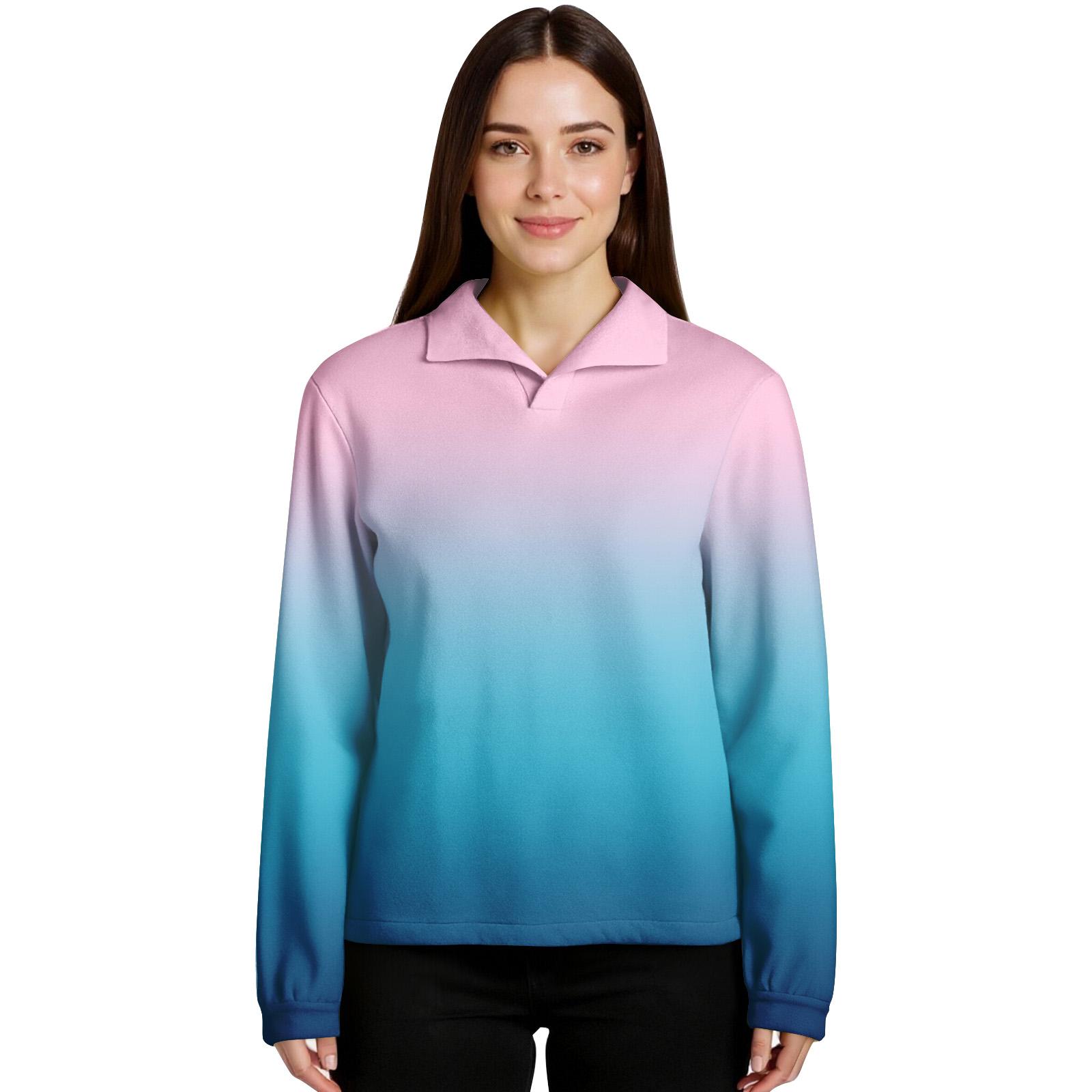 

Women s Gradient Printed Pullover Long Sleeve Sports Flannel Top XXL