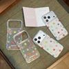 Clear Glitter Color Small Flower Pattern Cute Phone Case For iPhone 17 Pro 16 15 14 Pro Max Back Cover Korean Cases For Girls Ca