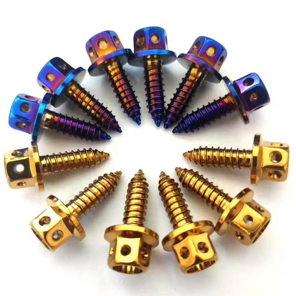 Motorcycle Screws Electroplated Hollow Hexagonal Self-Tapping Modification Bike Fasteners Rearview Heightening Mirror Acces I0C7