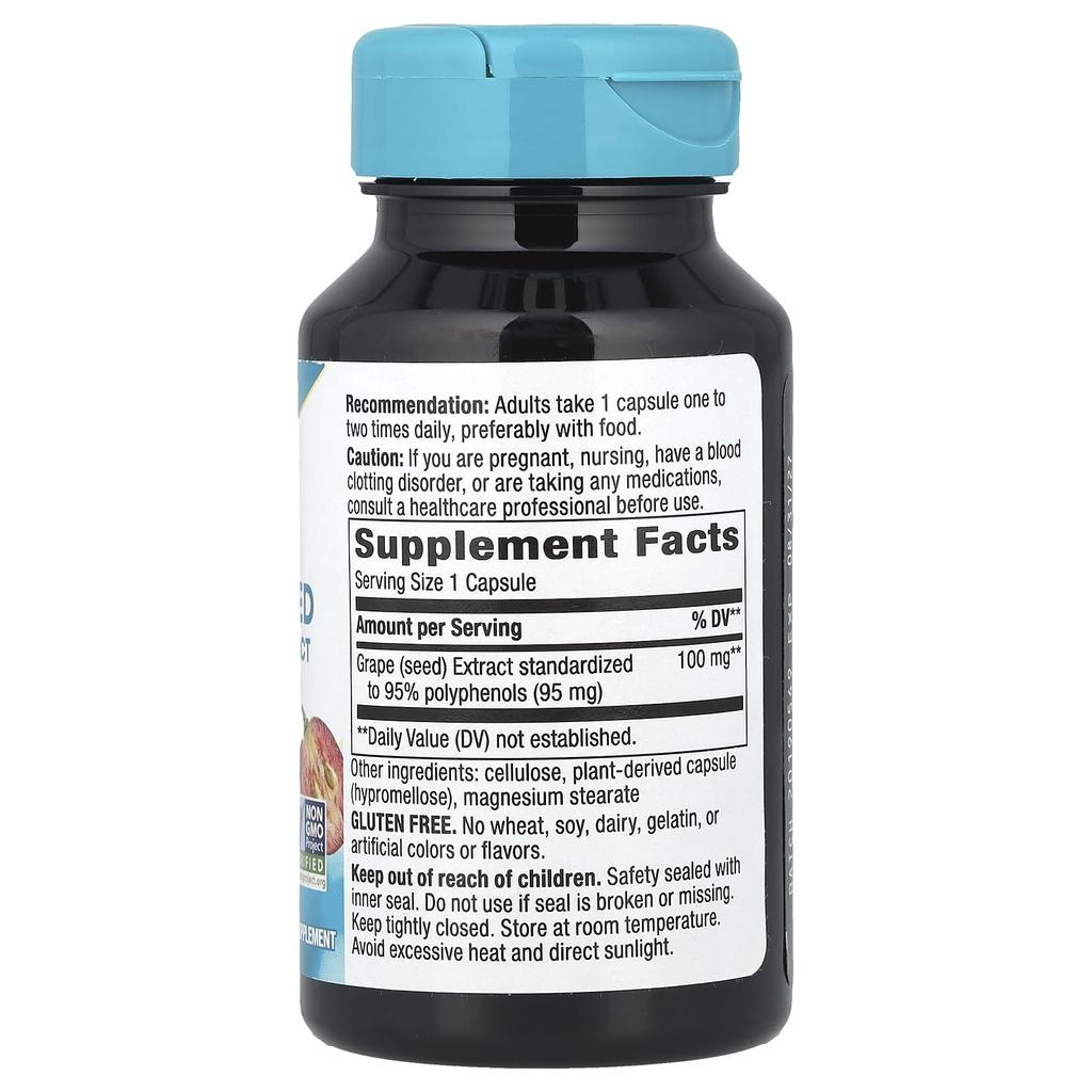 Nature'S Way, Premium Extract, Grape Seed, 100Mg, 60 Veggie Caps