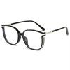 Damen Lesebrille Übergroßer Rahmen Bling Diamanten Blaulichtfilter Lesebrille Metallrahmen Alterssichtigkeit Herrenbrille +100 bis +400