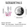 Charm Bead Charms Authentic Copper Plated Cherry Blossom Collection Pink Butterfly Pendant Bead Charms Compatible With Bracelets Diy Fine Gift Women
