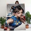 Anime Chunli Theme Pattern Flannel Printed Blanket Suitable For All Seasons Suitable For Living Room Office Sofa And Travel