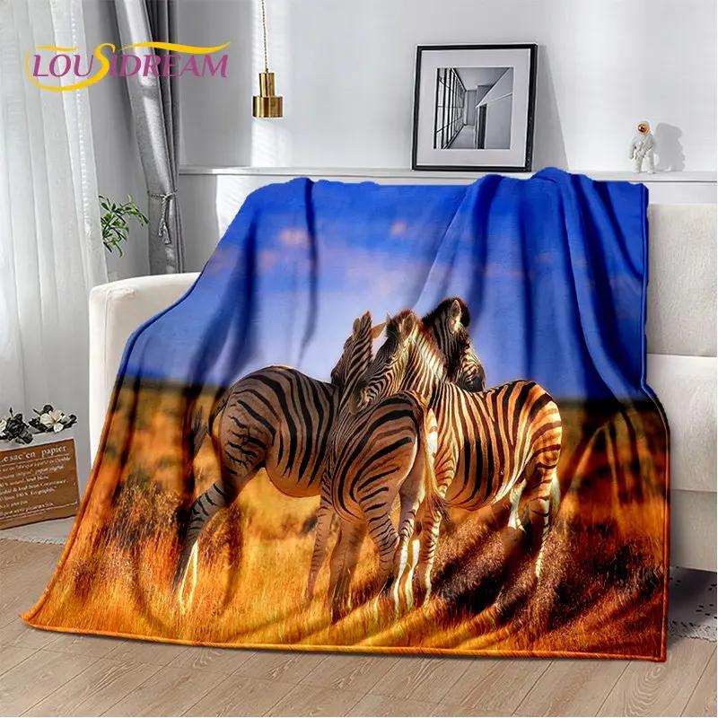 Wildtier Zebra Weiche Plüschdecke, Flanelldecke Überwurfdecke für Wohnzimmer Schlafzimmer Bett Sofa Picknick Abdeckung Bettdecke Kinder