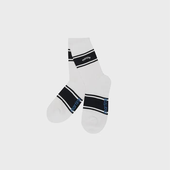 Color Block Middle Socks_White (Men)