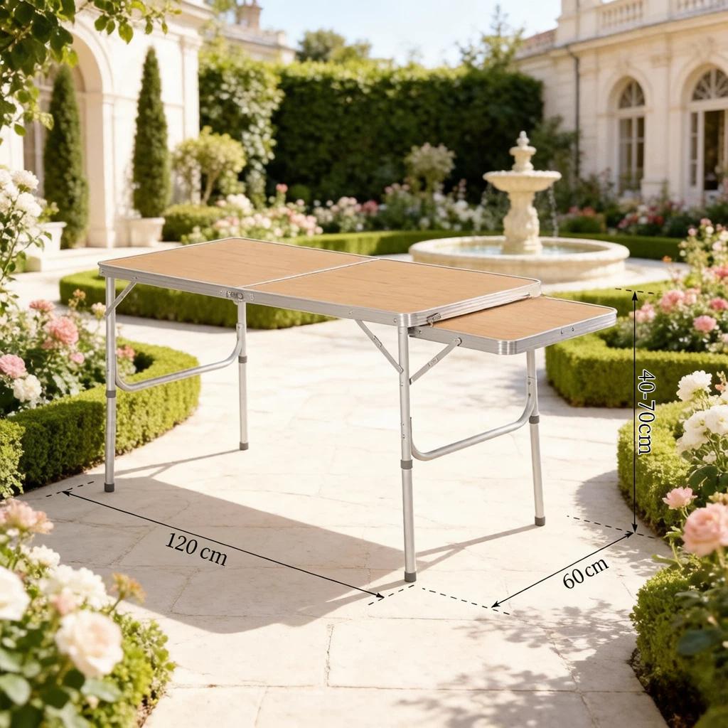 Portable Multi-Use Folding Table, Height-Adjustable Folding Table, Outdoor Utility Table