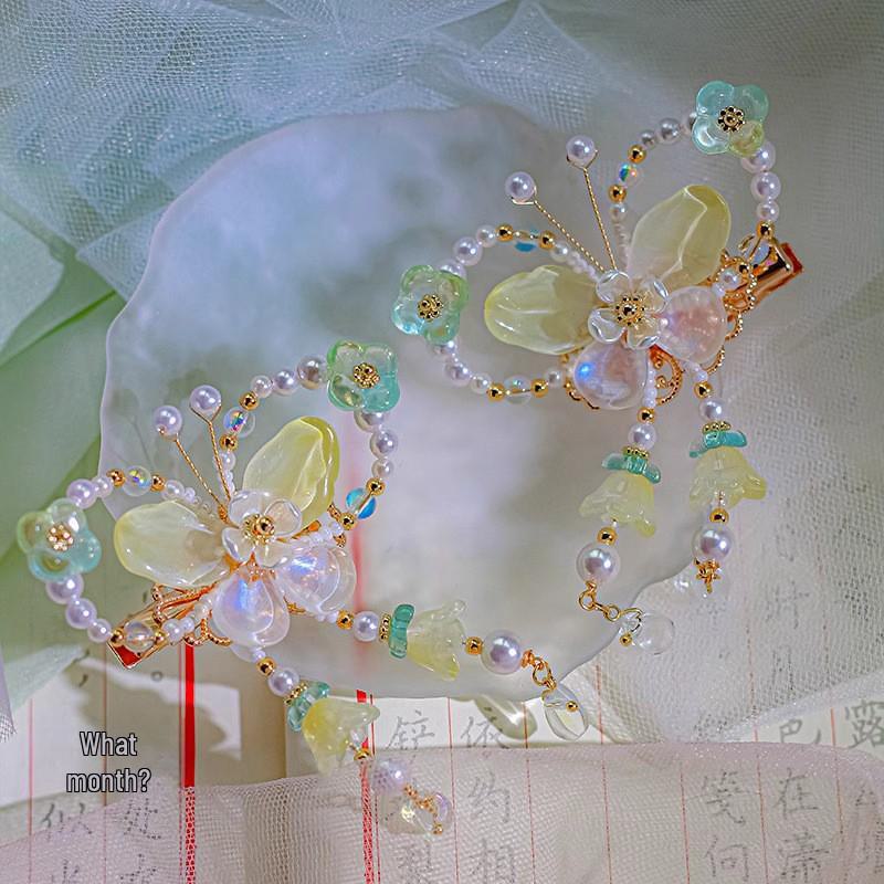 

Аксессуары для волос в древнем стиле ханьфу: Кисточки и китайские шпильки для костюмов девочек