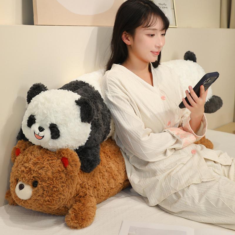 Giant Measure Toon Creature Long Toss Backrest Comfortable Gentle Panda Elephant Rabbit Bear Stuffed Bolster Chamber Display Little Ones Playmate