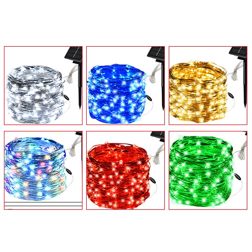 LED Solar String Lights Waterproof 100/200 LEDs Copper Wire Outdoor Garden Decor