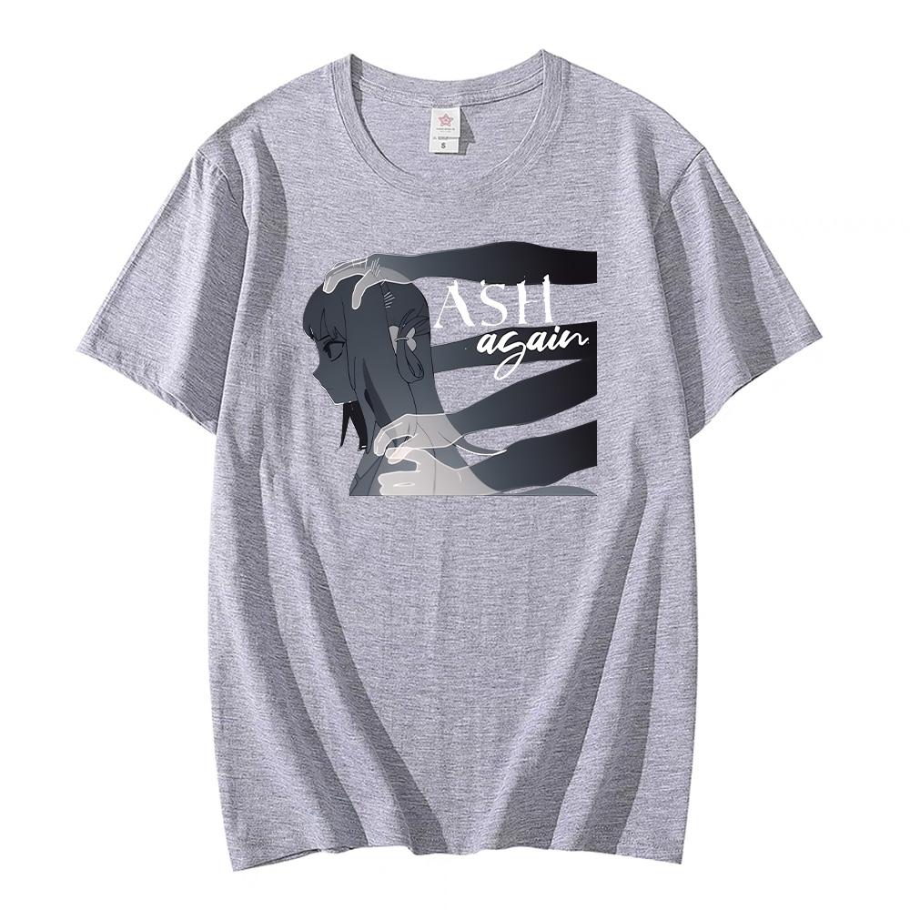 Gawr Gura & Casey Edwards Ash Again 2025 Tshir  Anime Print Fashion Harajuku Aesthetic Tee Summer Unisex Cotton High Quality Top