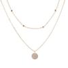Women 2-Layer Round Disc Dangle Clavicle Chain Choker Necklace Party Jewelry