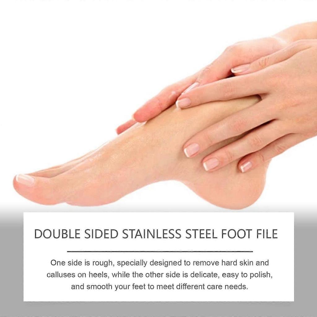 Double-Sided Stainless Steel Foot File Pedicure Tool for Callus Removal and Smooth Feet
