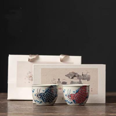 Grass And Wood Ash Arowana Master Cup Single Cup Personal Special Teacup High-End Ceramic Tea Cup Drinking Kung Fu Tea Bowl