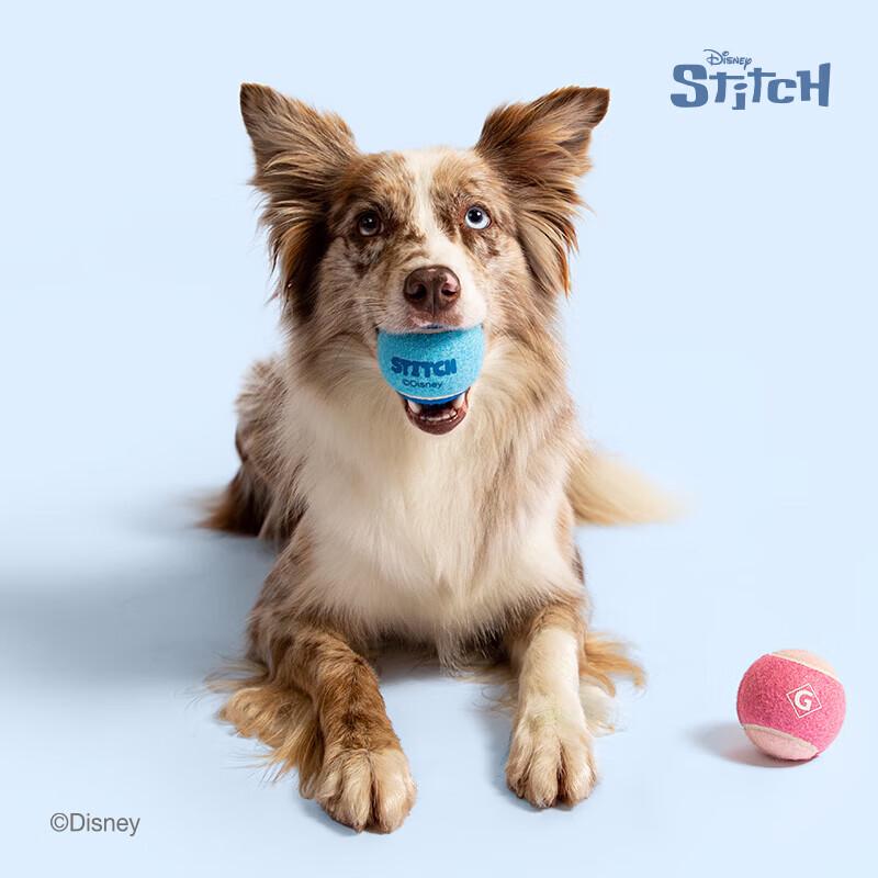 GiGwi Stitch Squeaky Tennis Ball Dog Toy
