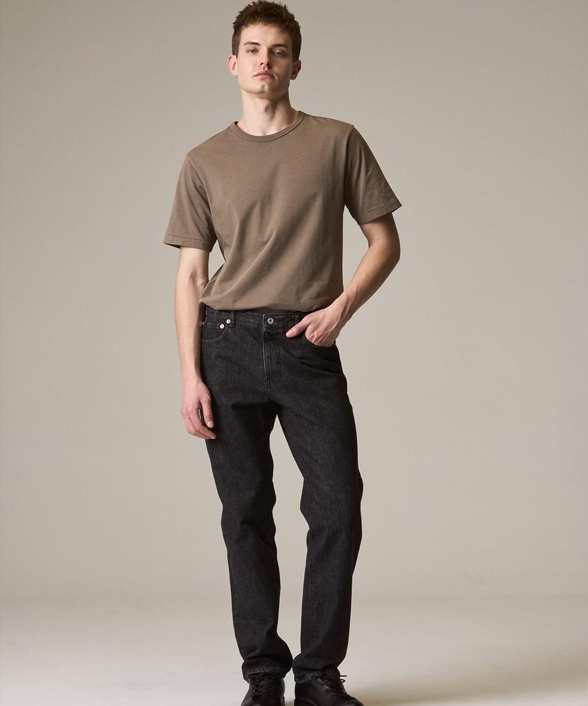 Laijeuaenbillou Garment-Dyed Everyday Cotton T-Shirt Brown (Standard Fit) (Type A)