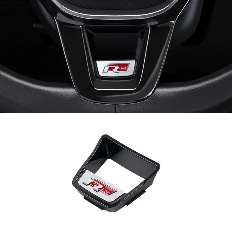 80% Chaud Senior R Rline Logo Garniture de Volant de Voiture Autocollants Placage ABS Accessoires Pour Volkswagen GTI Polo Golf Scirocco Je