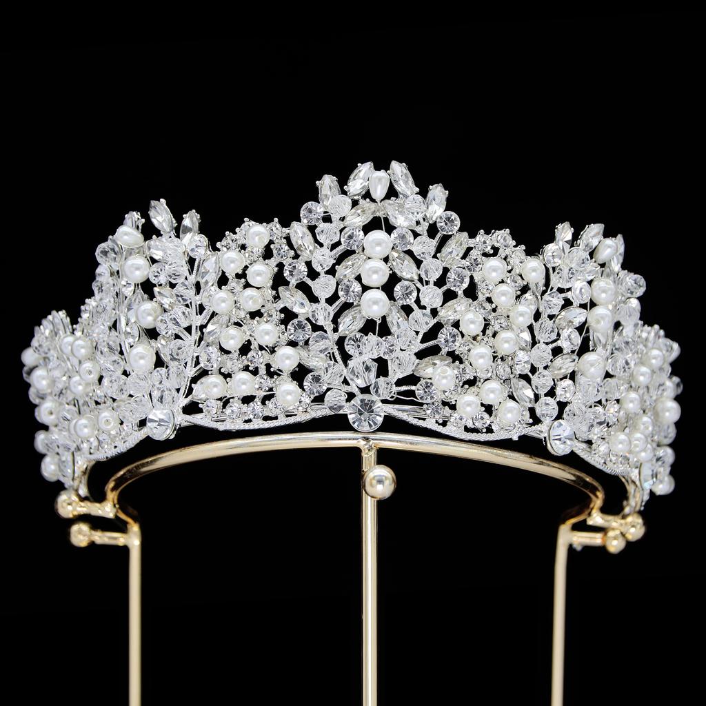 Ny Elegant High End Elegant Sommar Brudkrona Huvudsmycke Drottning Bröllop Håraccessoarer