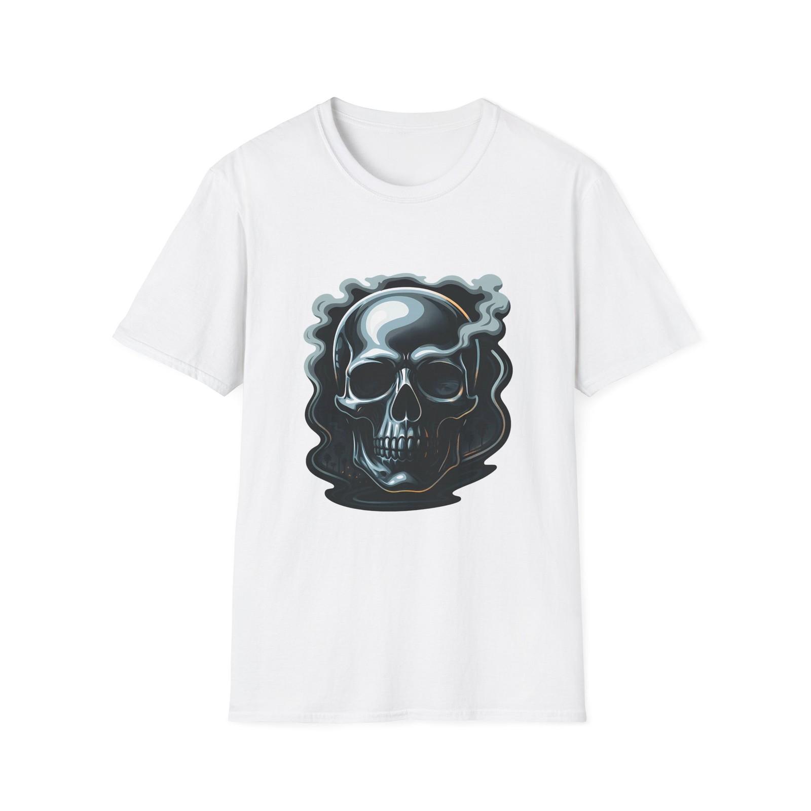 Unisex Softstyle T-Shirt Chrome Skull Smoke Urban Reflections S