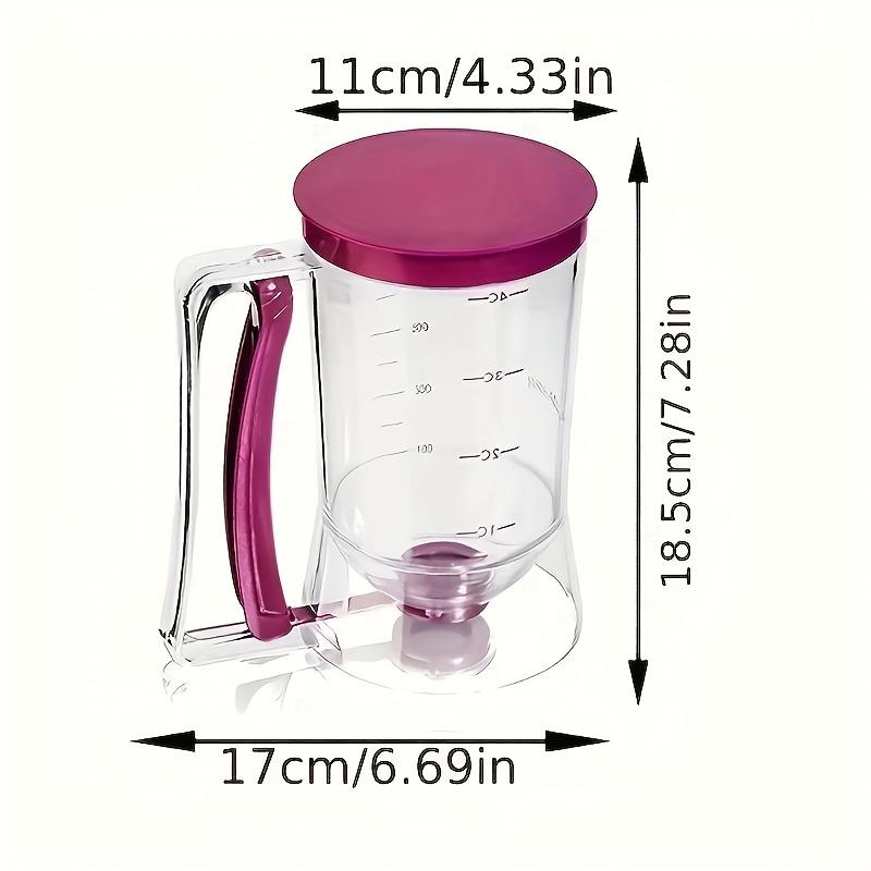 Non-Electric Precision Pancake & Cake Batter Dispenser - Handheld Baking Tool with Measurement Marker for No-Mess Pouring and Portion Control