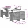 Vidaxl 5-Cz. Garden Furniture Set With Cushions, Grey, PE Rattan