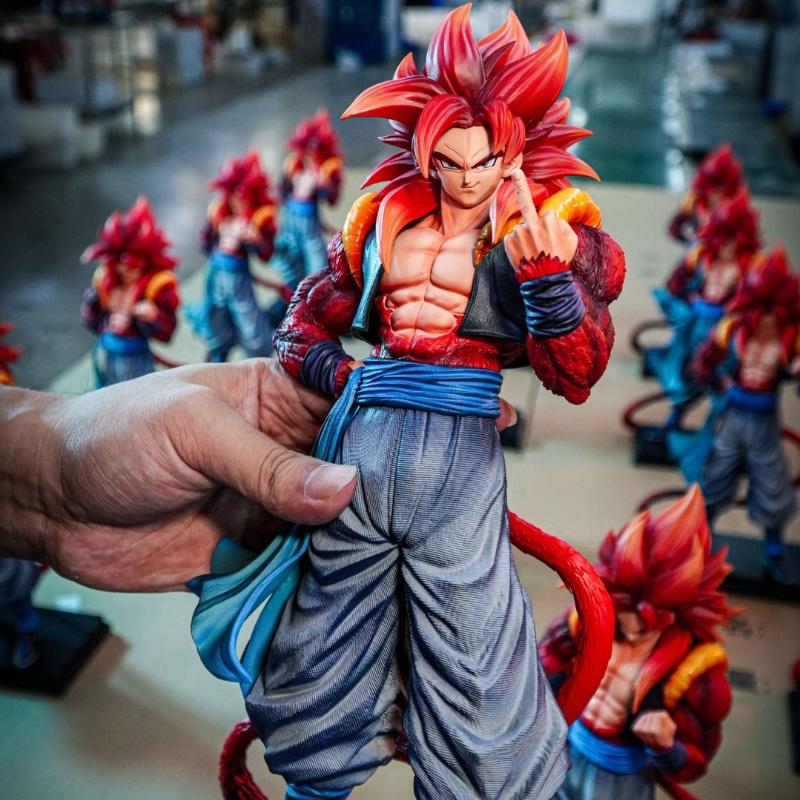 JT Studio Dragon BallZ Wugita Gogeta The Fourth Form SSj3 Broly 12.99Inch/33cm Can Change Hand PVC Provocation Figure Toys Gifts