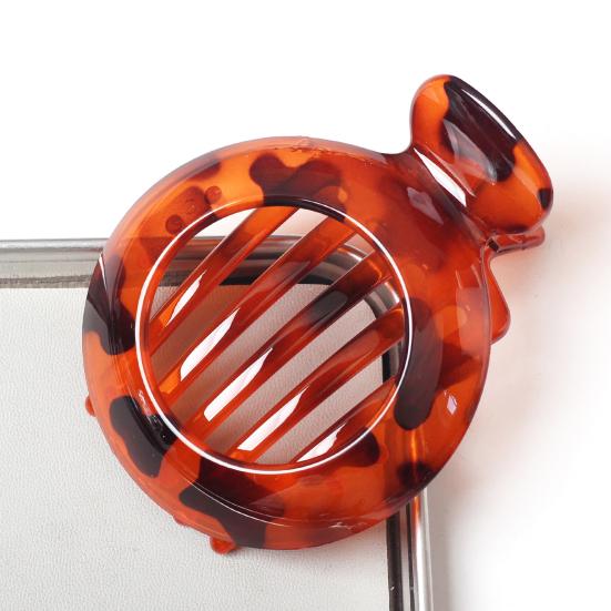 Women Hair Clip Round Anti-slip Teeth Hair Claw Hollow Design Back Head Hair Clamp Hair Styling Tool Hair Accessories
