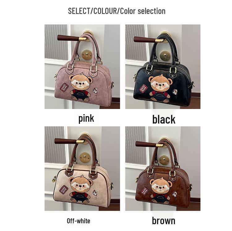 2026 Hello Kitty Bear Crossbody Handbag with Wide Shoulder Strap - Women's Cute Commuting Travel Bag