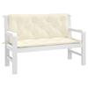 VidaXL Lot de 2 Coussins de Banc de Jardin, Revêtement de Banc avec Jeux de Cordes, Coussin d'Extérieur Imperméable, Blanc 361680