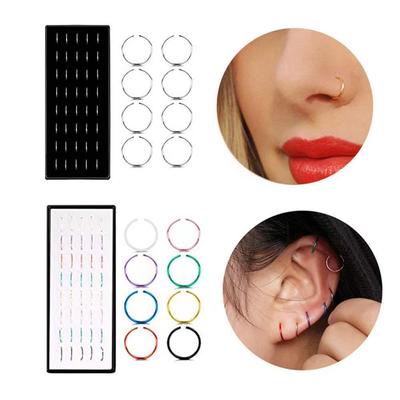 40 Nasenringe & Stecker aus Edelstahl (C-Form & L-Form) Piercing Schmuck