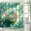 1pc Easter Theme Shower Curtain with Realistic Floral Bow Pattern Bathroom Decor Polyester Fabric Includes 12 Hooks
