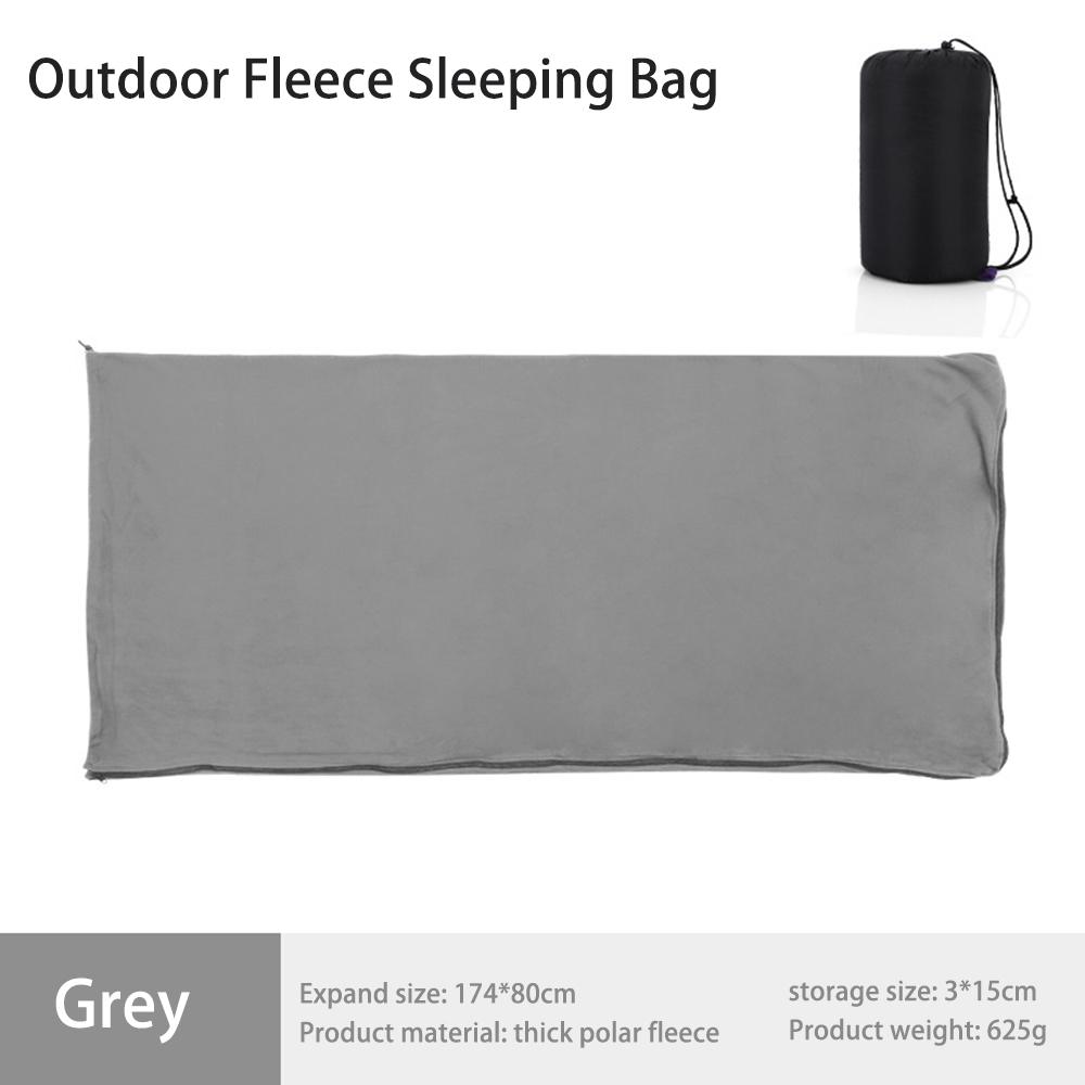 Ultralight Envelope‑Style Sleeping Bag Liner Double‑Sided Fleece Sleeping Bag for Adults for Travel, Hotel, Camping, Nap Blanket серый