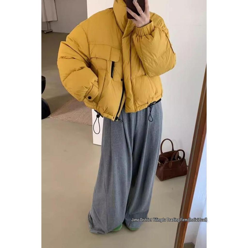 Women's Short Cotton Jacket 2025, New Korean Style, Stand-Up Collar, Thickened, Simple, Fashionable, Petite, Bread Jacket.