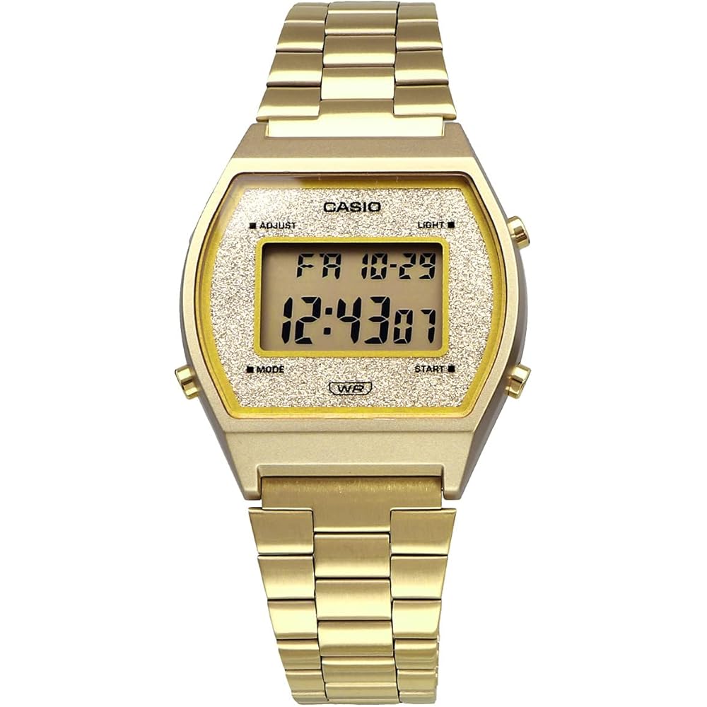 Casio Vintage Series B640WGG-9 Unisex Digital Watch Gold Glitter Face International Model