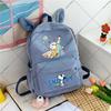 Large Capacity Schoolbag with Shoulder Strap; Student Three-piece Pencil Case Set
