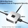 USB Computer Fingerprint Reader Fast Matching 360 Degree Touch Dongle Biometric Fingerprint Scanner Support for Windows 10 11 PC