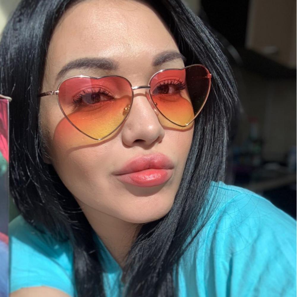 Women Ladies Sunglasses Heart Shaped Candy Sunglasses Metal Designer Stylish Rimless LOVE Glasses Ray Men Sunglasses