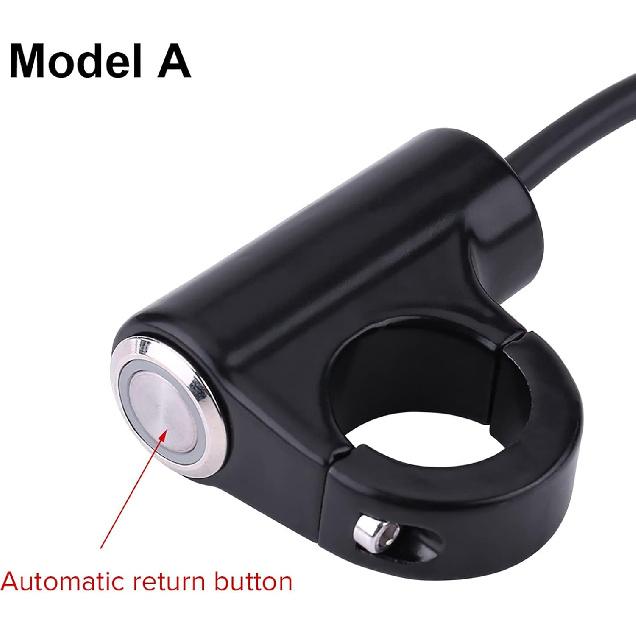 Motorrad-Startknopf mit Hupe, Scheinwerfer, Bremse, Nebelscheinwerfern - 7/8" (22mm) Automatische Rückkehr mit grünem Licht