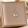 Women's Silver Titanium Steel Necklace with Micro-Inlaid Zircon - Elegant, Durable Clavicle Chain Jewelry