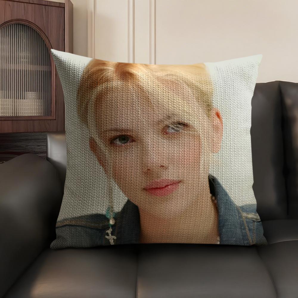 Hot Actor Singer S-Scarlett Johansson Pillow Case Double-Sided Printing Short Plush Sofa Cushion Cover Bedroom Bedside Pillow